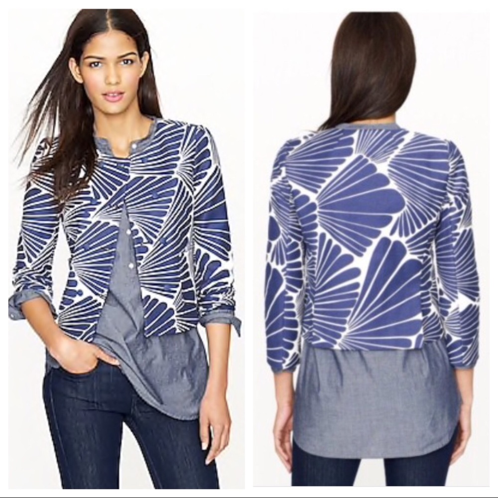 J. Crew Size 6 Fanfare Navy and Ecru Jacket